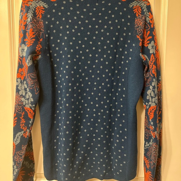 Title Nine Dale of Norway Blue Floral Sweater - Picture 2 of 5